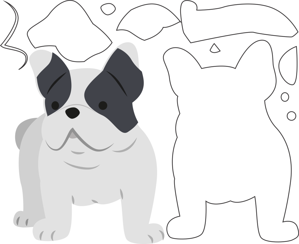 Molde De Cachorro Para Eva, Feltro E Artesanato - Cachorro De Feltro Molde (978x799), Png Download