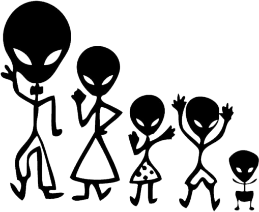 Alien Stick Figure Family - Stick Figure Family Png (600x464), Png Download