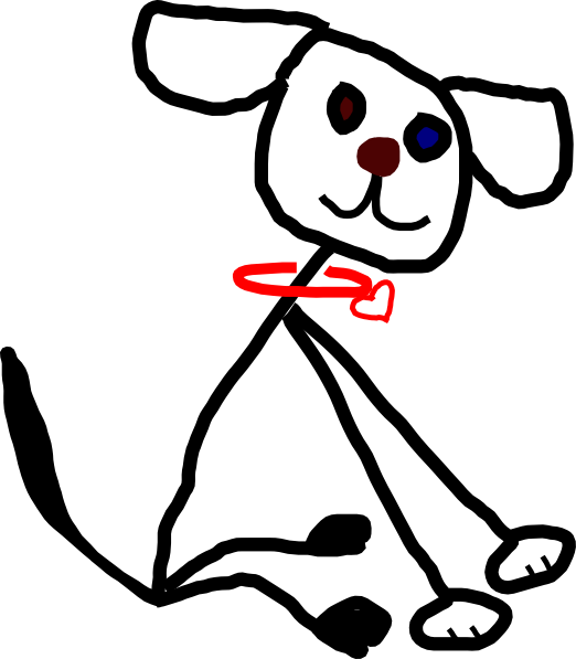 Childish Drawing Family - Stick Figure Dogs Clipart (522x597), Png Download