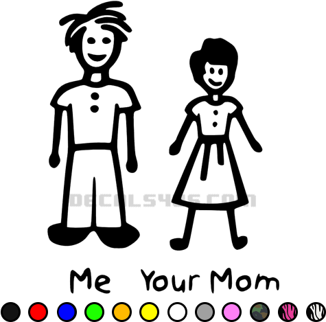 Stick Family Coming Soon Decal - Mom Stick Figure (500x500), Png Download