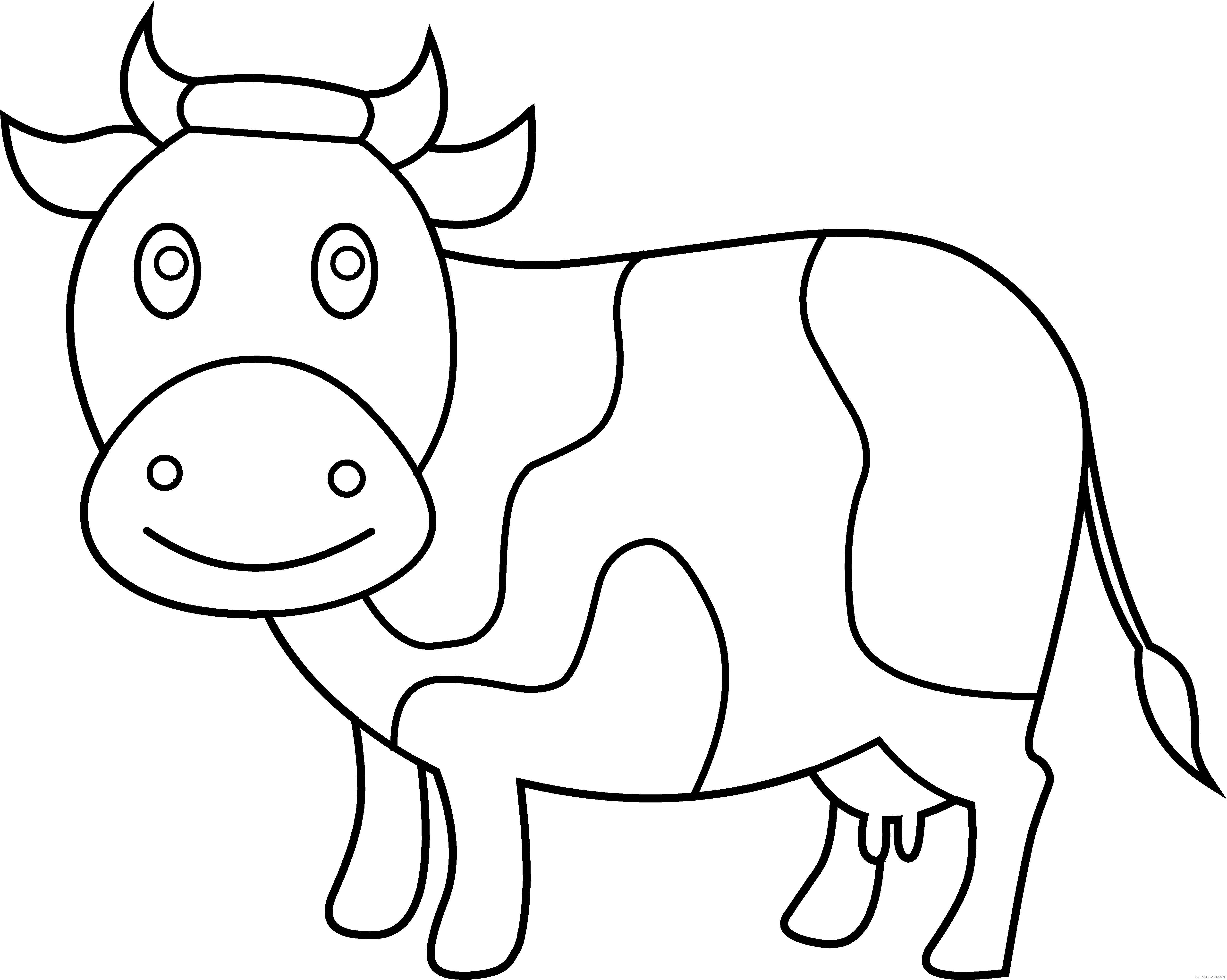 28 Collection Of Cute Cow Coloring Pages - Cow Clipart To Color (550x439), Png Download