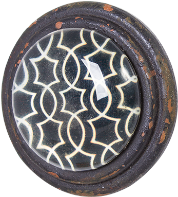 Metal Door Knob With Glass Inset - Door Handle (500x500), Png Download