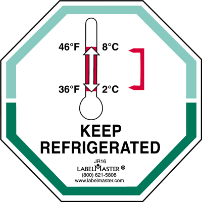 Keep Refrigerated Label, Paper, 3" X 3" - Labelmaster Jr16 Keep Refrigerated Label,3"x3",pk500 (400x400), Png Download