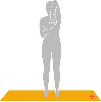 Standing Cow Face Pose - Definition (400x403), Png Download