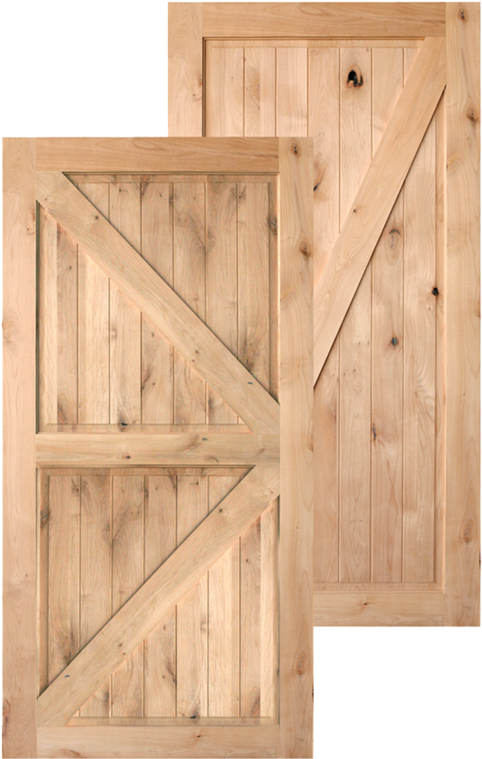Traditional Barn Doors In Knotty Alder 36” X 84” $250 - Plank (864x1118), Png Download