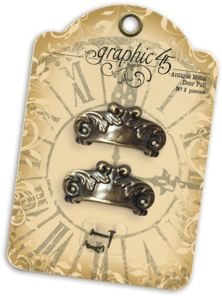 Graphic 45 Antique Metal Door Pull - Graphic 45 Staples - Antique Metal Door Pull (600x600), Png Download
