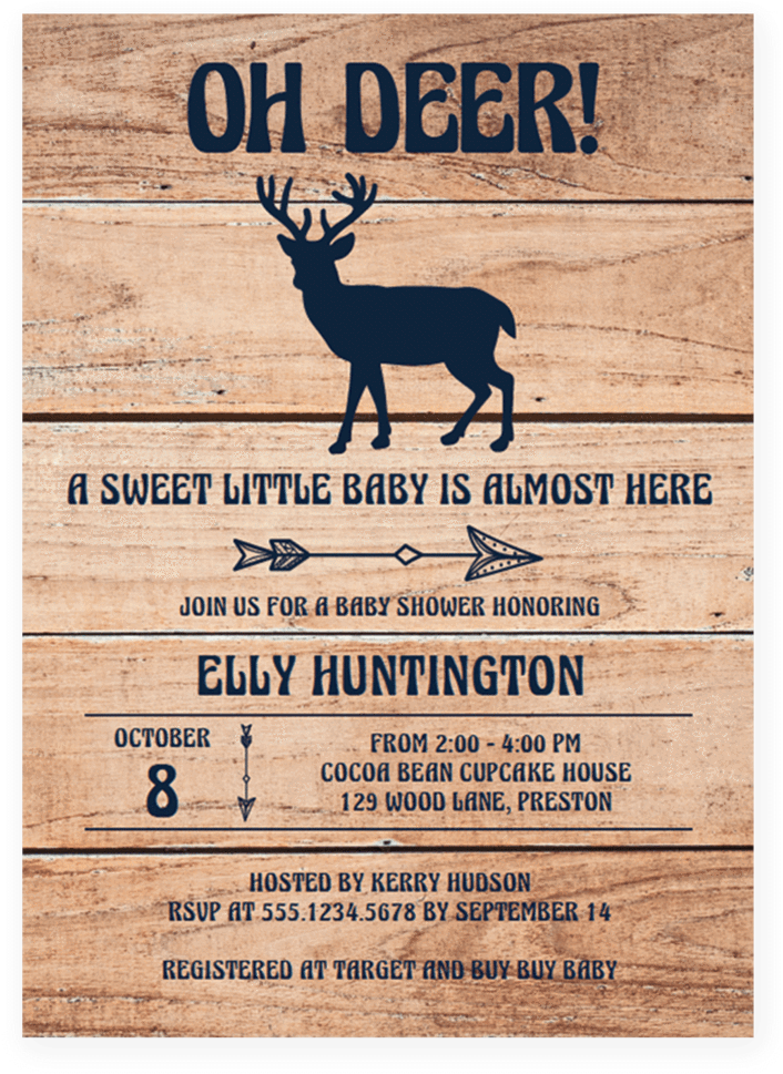 Oh Deer Baby Shower Invitation Template By Littlesizzle - Baby Shower (819x1024), Png Download