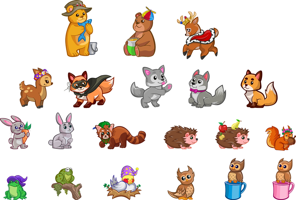 Baby Animals, Bear, Bunny, Cute Animals, Deer, Doe - Free Printable Animal Stickers (960x649), Png Download