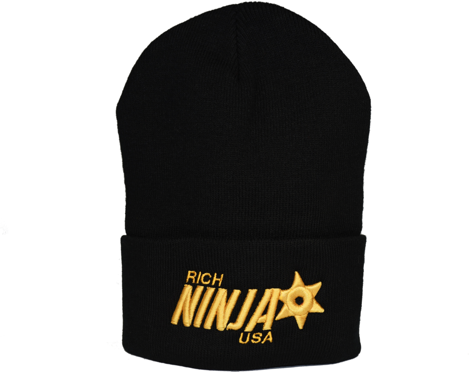 Rich Ninja Star Beanie Black (1000x844), Png Download