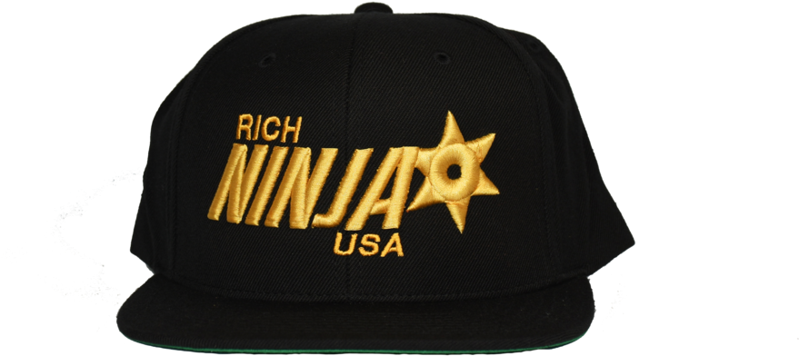 Rich Ninja Star Snapback Black (1000x844), Png Download