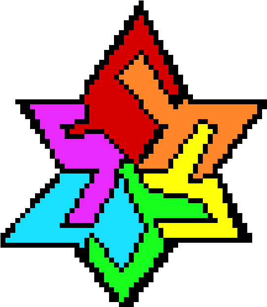 Ninja Star - Rainbow Swirl Pixel Art (570x670), Png Download