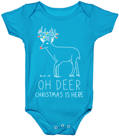 Oh Deer Christmas Is Here Baby Onesy - Onesie (484x484), Png Download