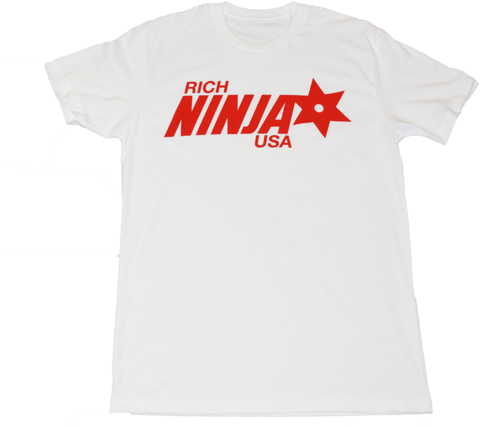 Rich Ninja Star Tee White (1000x844), Png Download