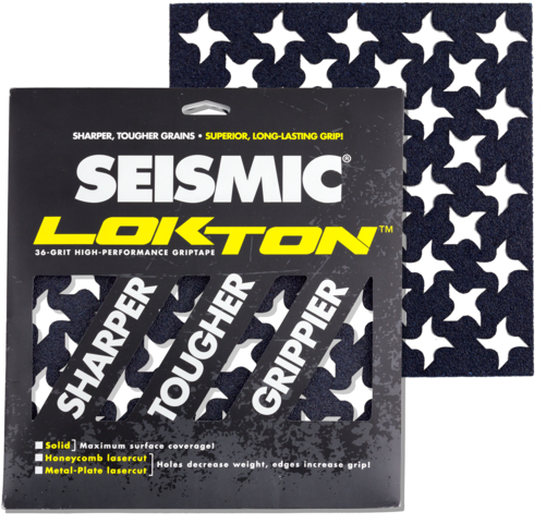 Lokton Grip Tape Ninja Star 36 Grit 3 Square Pack - Seismic Lokton Grip Squares Honeycomb Blu 36grit (500x500), Png Download