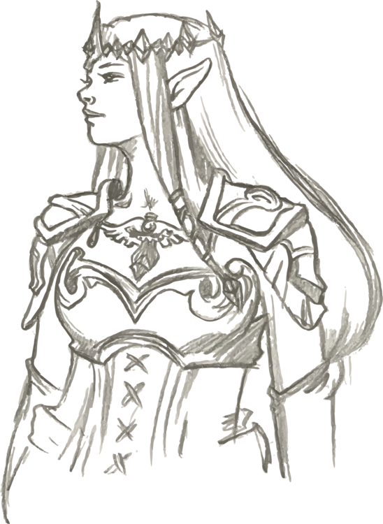 Line Art Black And White Drawing Elf - Elf Line Art (548x750), Png Download