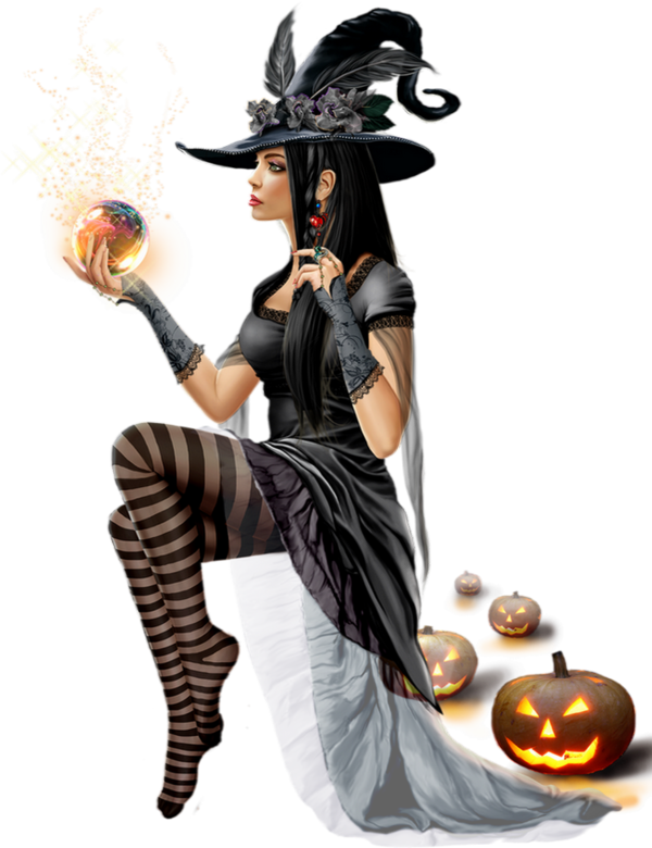 Pin By J - Chicas Png De Halloween (600x780), Png Download