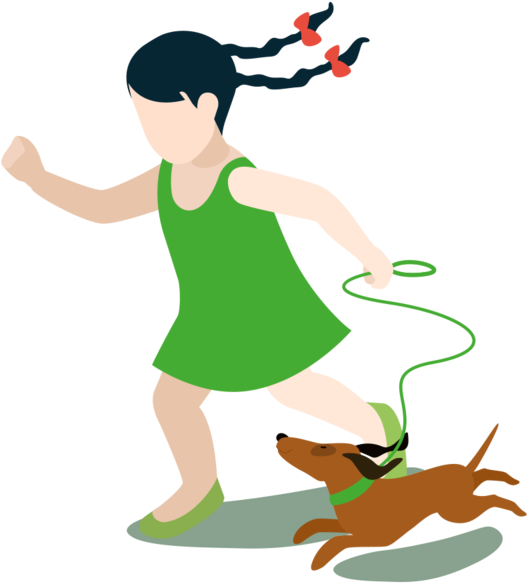 Girl Dog - Dog (1000x644), Png Download