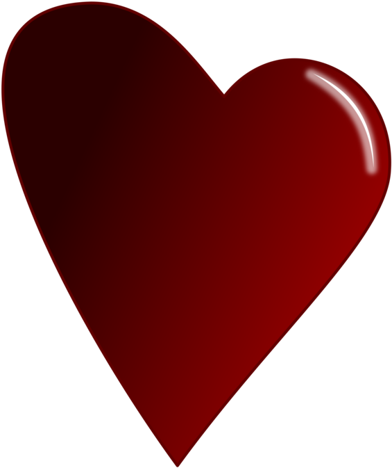 Computer Icons Drawing Line Art Cartoon Heart - Dark Red Heart Png (600x750), Png Download