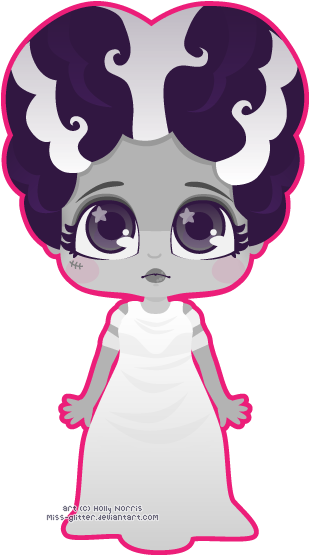 Svg Black And White Bride Of By Miss Glitter On Deviantart - Bride Of Frankenstein Clipart (318x564), Png Download