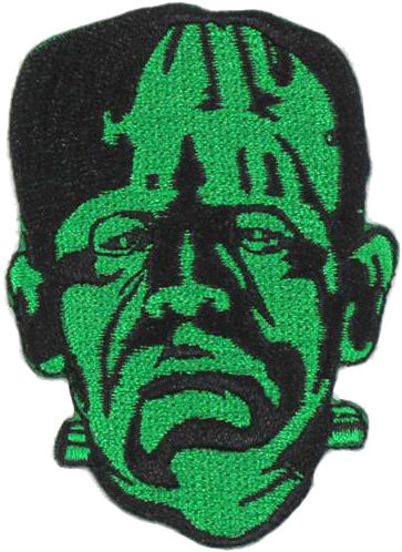 Frankenstein In Green Patch - Universal Monsters Frankenstein Head Embroidered Patch, (501x581), Png Download