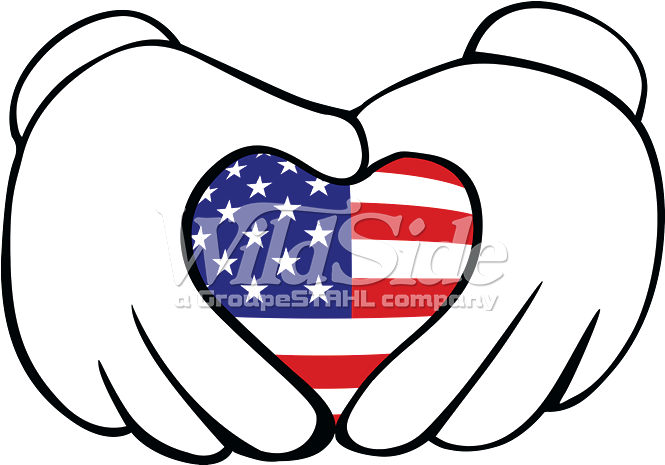 American Flag Cartoon Hands - America Flag Cartoon Hd (675x675), Png Download