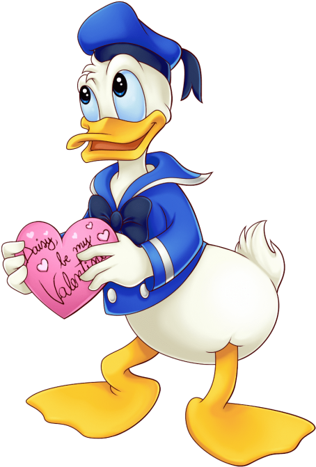 Free Png Donald Duck Holding Heart Png Images Transparent - Donald Duck Cartoon (480x699), Png Download