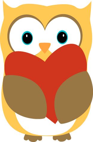 With A Clip Art Image - Cartoon Owl With A Heart (311x471), Png Download