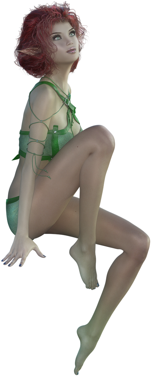 Sitting-elf - Portable Network Graphics (729x1280), Png Download