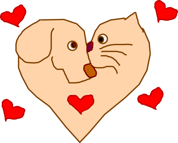 How To Set Use Dog And Cat Heart Svg Vector (600x482), Png Download