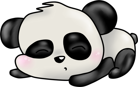 Black And White Panda Sleeping - Panda Cartoon Sleeping Transparent (548x347), Png Download