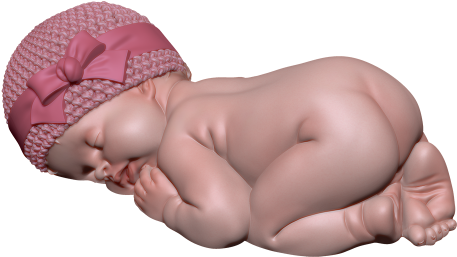 Bow Hat M-xl Baby - Baby Sleeping Png (500x500), Png Download