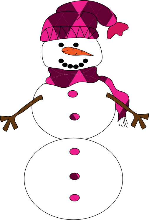 Snowman Clip Art Related Keywords - Pink Snowman Clipart (506x745), Png Download