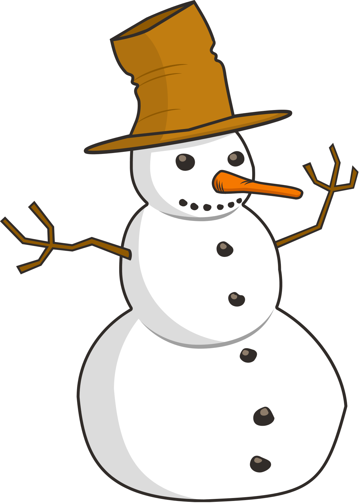 Snowman Clipart 5 Clipartset - Snowman Clipart Black And White (1229x1719), Png Download
