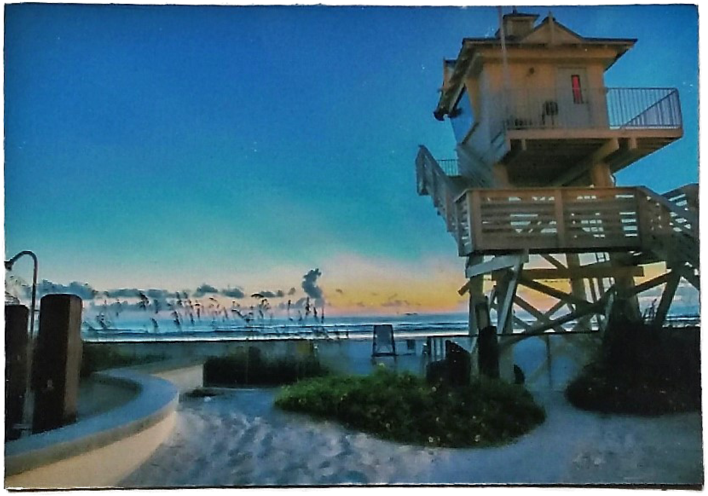Before Sunrise By Lifegaurd Tower Florida - Painting (1024x683), Png Download