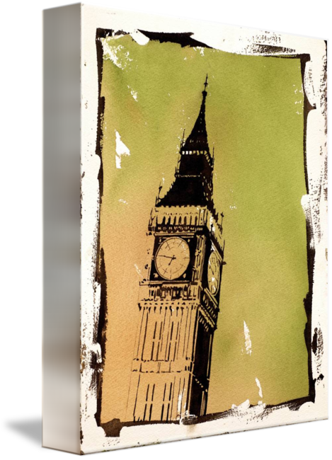 Watercolor Painting Of Big Ben London, England By Ryan - Big Ben Watercolor Painting- London, England By Ryan (469x650), Png Download