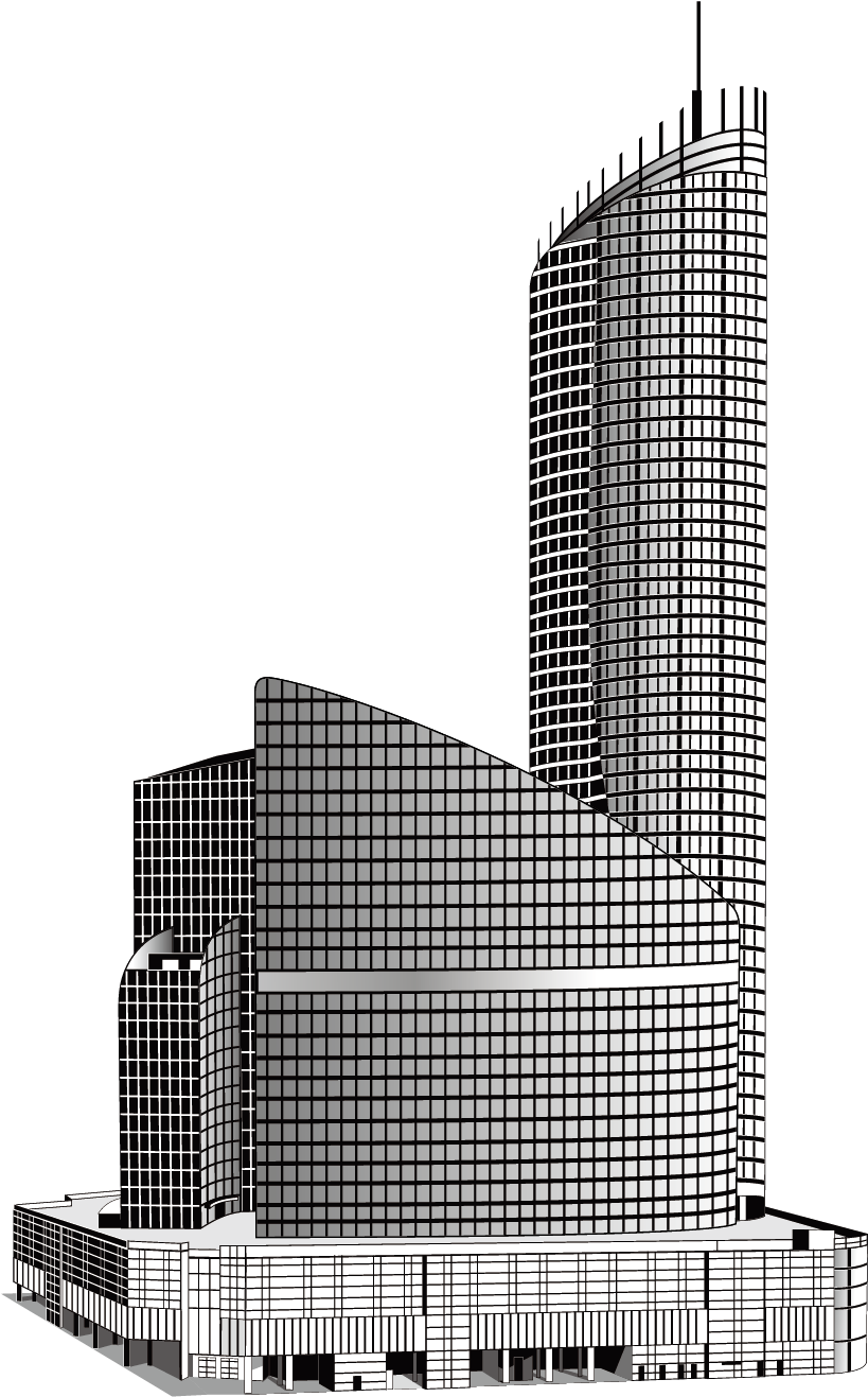 Black And White Building High Rise Transprent - Building (1500x1500), Png Download