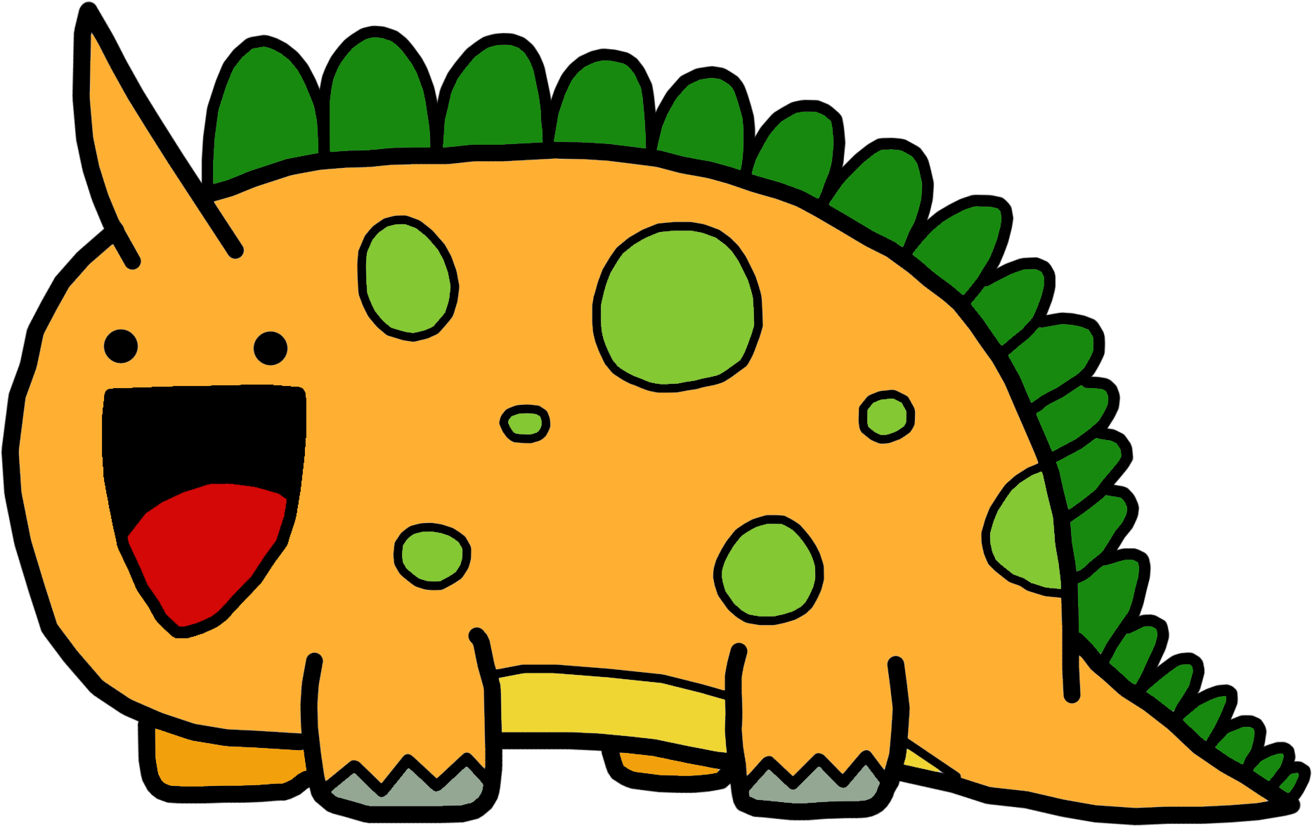 Cute - Cute Dinosaur (2058x1250), Png Download