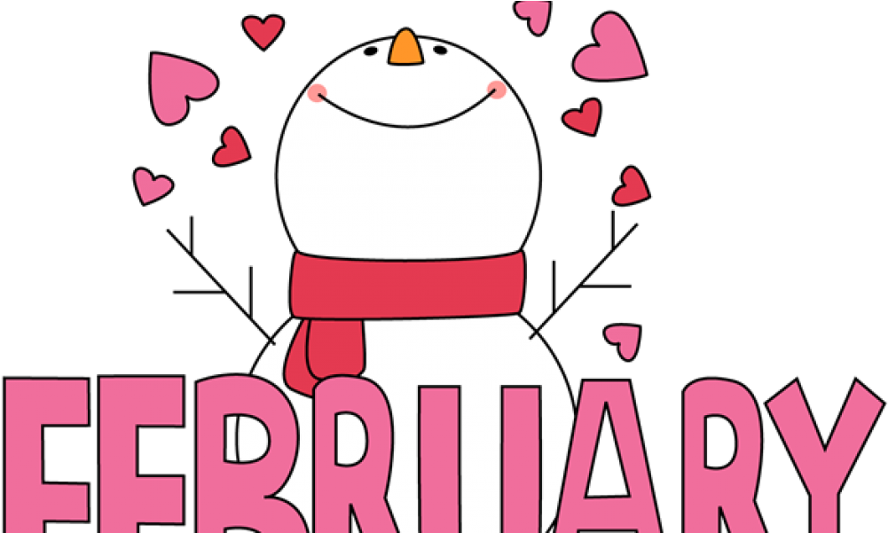 Snowman Clipart February - February Clipart Free (1024x600), Png Download
