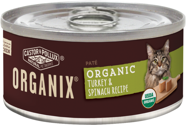 Castor And Pollux Organix Turkey And Spinach Formula - Organix Organic Canned Cat Food Chicken Pate 3 Oz. (800x569), Png Download