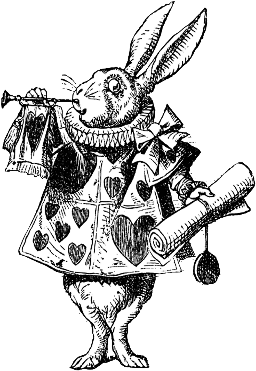 Download Free Vintage Digital Stamp Alice Rabbit - Alice In Wonderland ...