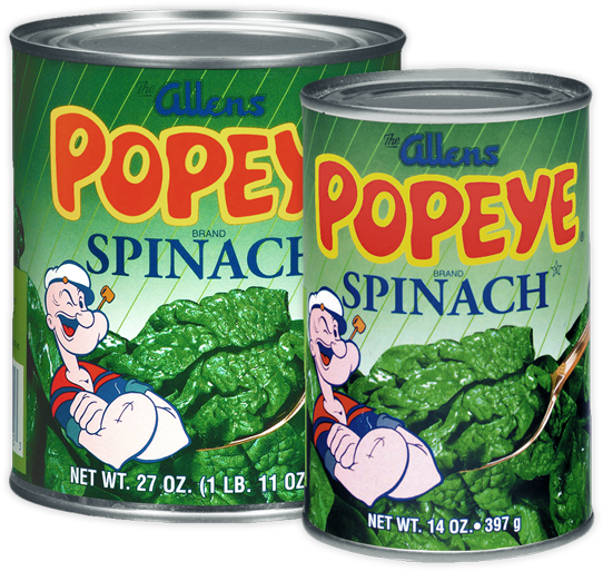 Allens Popeye Spinach - 13.5 Oz (570x570), Png Download