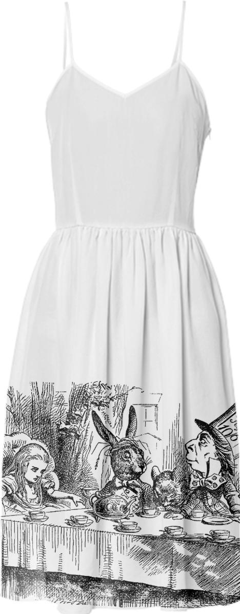 Shop Vintage Alice In Wonderland Tea Party With The - Wonderland Drawing Drawing Rabbit Alice (468x1196), Png Download