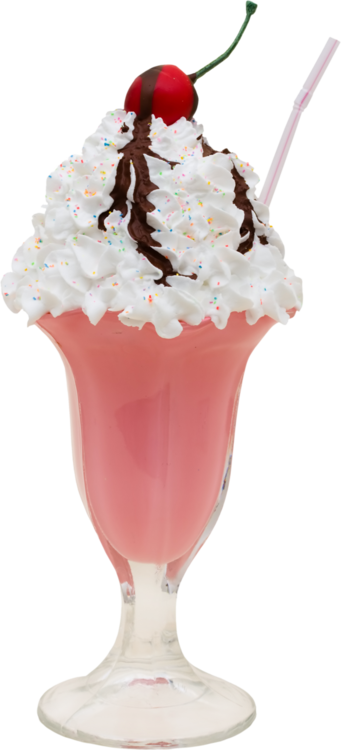 Transparent Milkshake - Ice Cream Sundae (341x750), Png Download