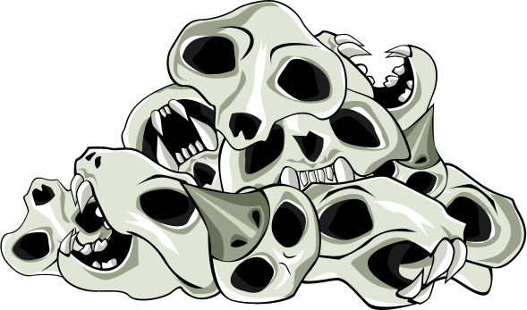 Pile Of Skulls (589x347), Png Download