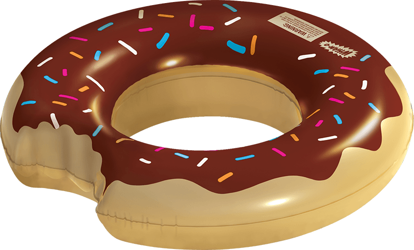 Wham-o Splash Inflatable Chocolate Donut Swimming Pool (809x488), Png Download
