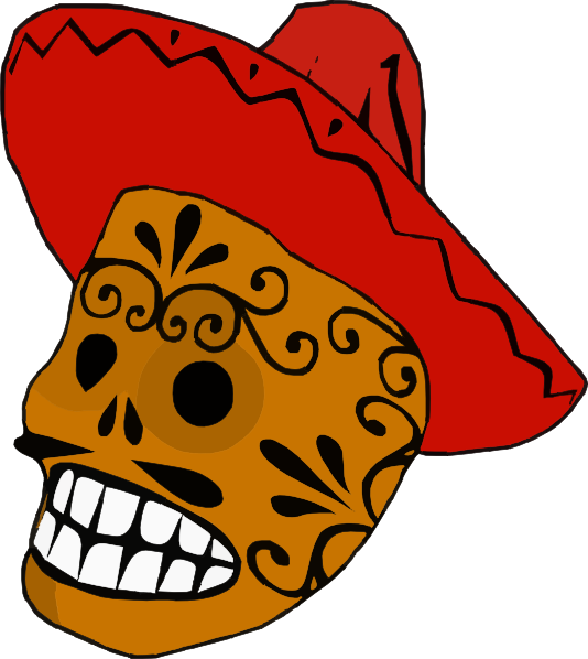 Clipart Skull Borders - Mexican Clipart The Day Of The Dead (534x598), Png Download