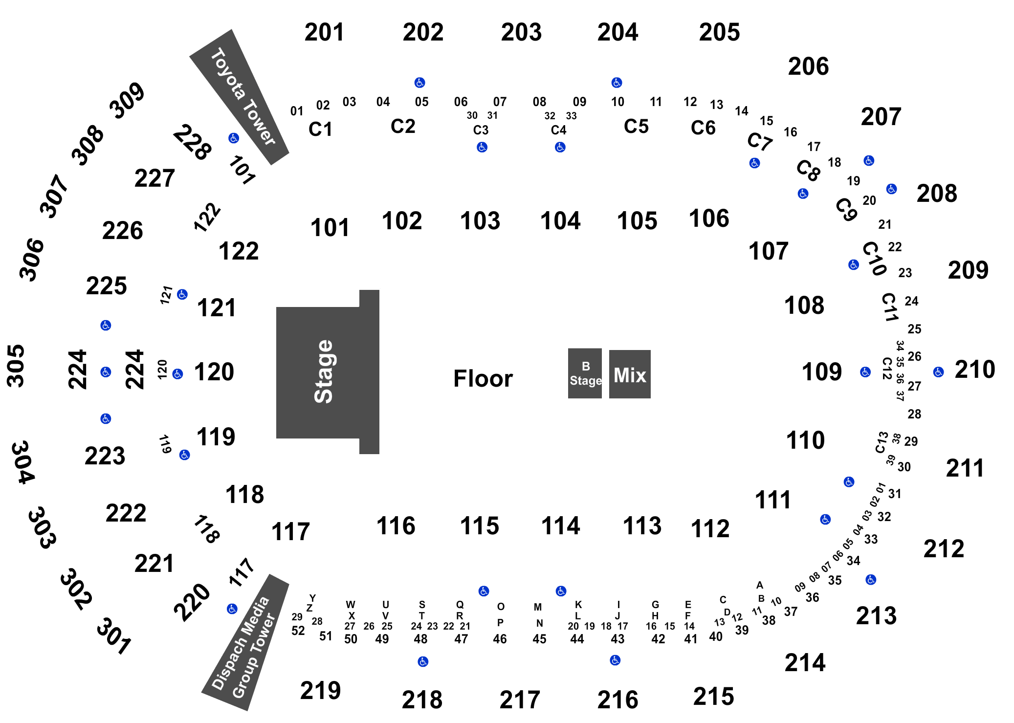 Full Map - Trans Siberian Orchestra Nationwide Arena (2100x1624), Png Download
