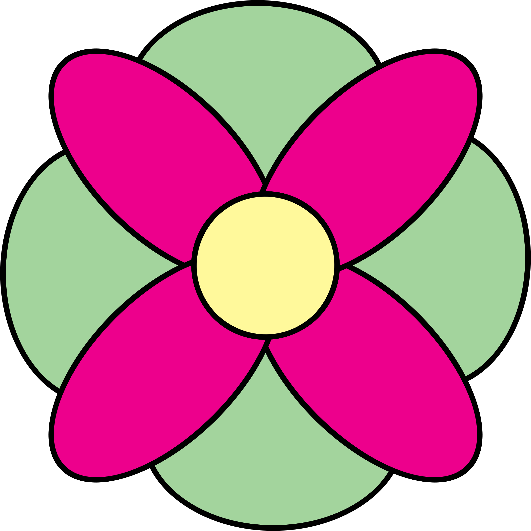 This Free Icons Png Design Of 4 Petal Flower Doodle (2172x2172), Png Download