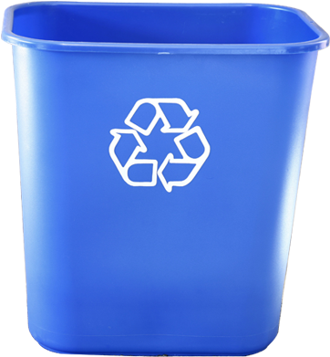 Blue Recycle Bin Png - Blue Recycling Bin Png (370x403), Png Download