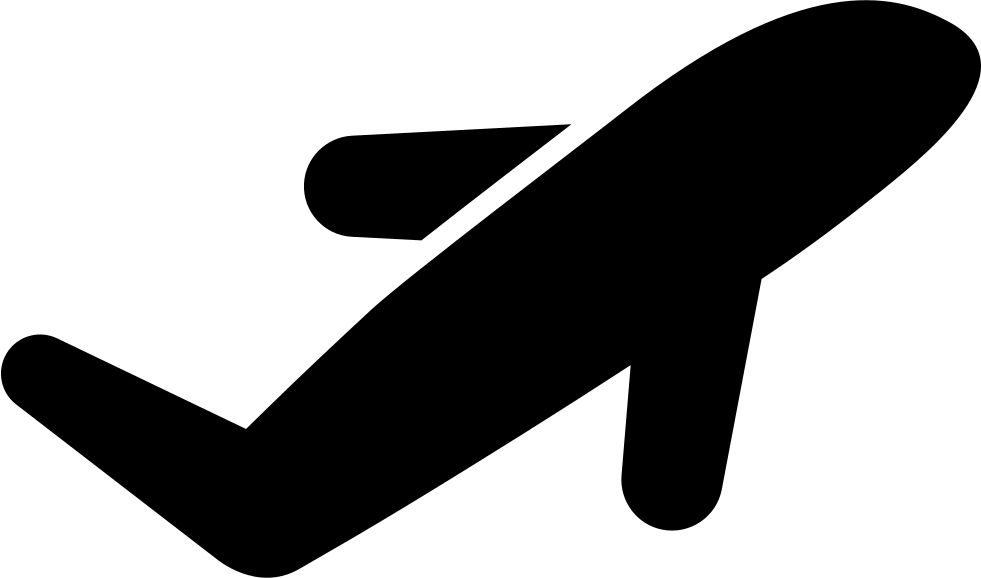 Airplane Filled Silhouette - Icon (981x578), Png Download